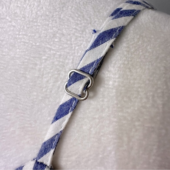 🛍️a new day white,blue-striped ruffle slip dress size XS stretch - Picture 9 of 9
